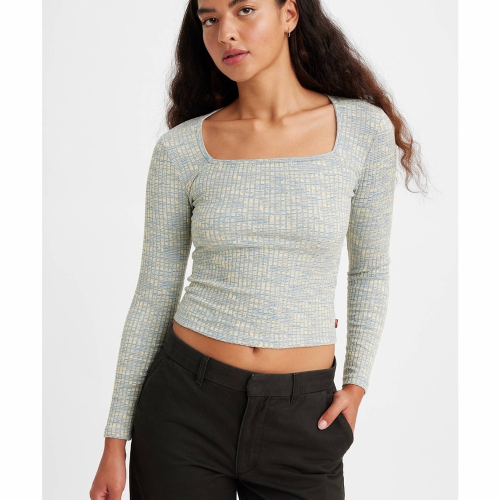 Levi's Women's Square Neck Long Sleeve Magnolia Top - Blue